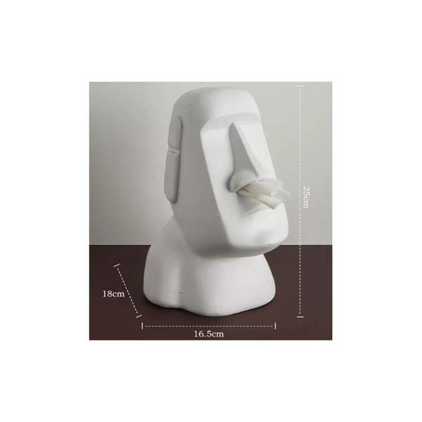 Elosung White Creative Moai Tissue Holder Fun And Unique Decorative Dispenser Tissue Box Covers