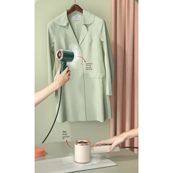 Elosung White Handheld Garment Steamer With Spray Function Portable 2 In 1 Wet And Dry Mini Iron For Clothes Wrinkle Remover Fabric Freshener Irons &