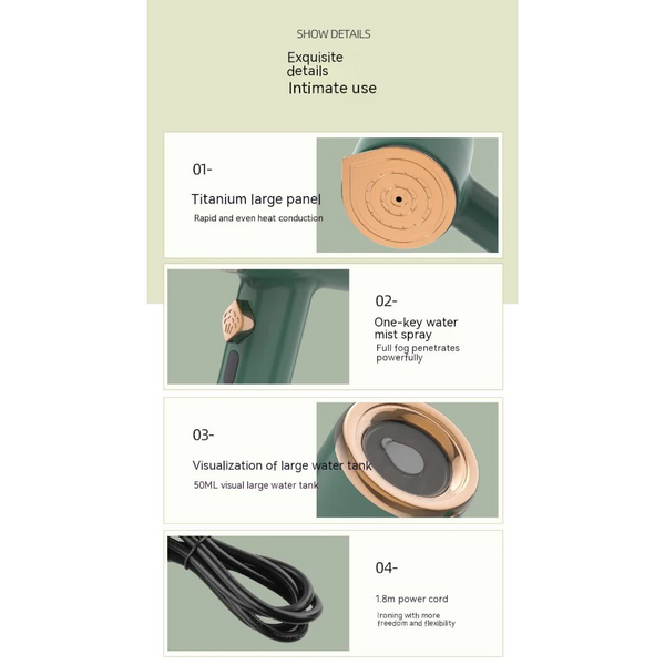 Elosung White Handheld Garment Steamer With Spray Function Portable 2 In 1 Wet And Dry Mini Iron For Clothes Wrinkle Remover Fabric Freshener Irons &