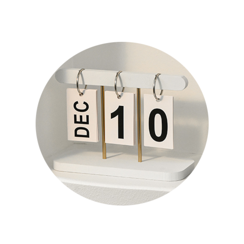 White Modern Minimalist Wooden Flip Calendar Stylish Desktop For Home Office And Study Room Calendars (Current)