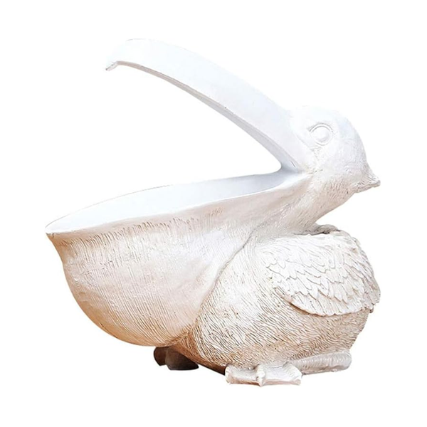 White Pelican Resin Decor Bowl Unique Key Candy And Storage Organizer For Home Decoration Decorative Plates & Bowls