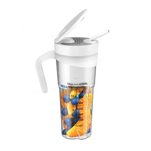Elosung White Portable Juicer Rechargeable Outdoor Travel Cup With Six Blades Multifunctional Smoothie Maker Juicers