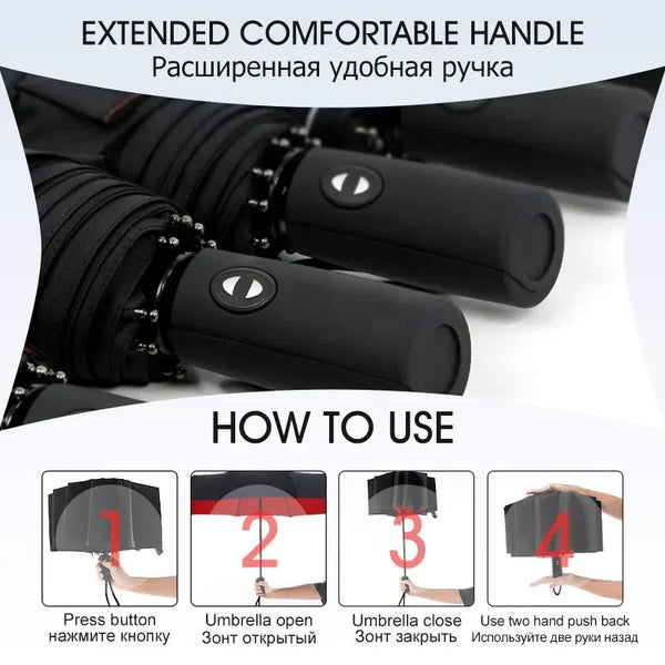 Windproof Double Layer Resistant Umbrella Fully Automatic For Men And Women Umbrellas
