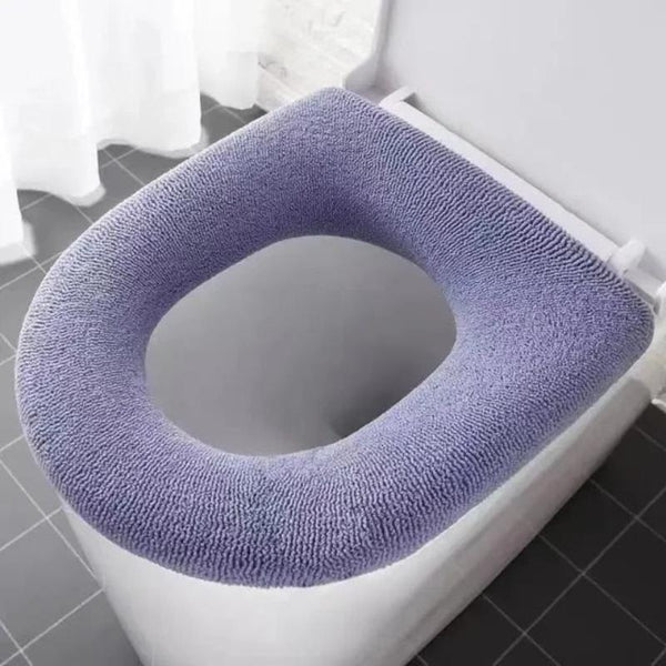 Toilet Seat Cover Blue Washable Soft Mat Pad Cushion O Shape Bidet Accessories Bath Mats Rugs & Toilet Covers