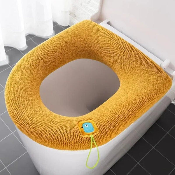 Toilet Seat Cover Yellow Washable Soft Mat Pad Cushion O Shape Bidet Accessory Bath Mats Rugs & Toilet Covers