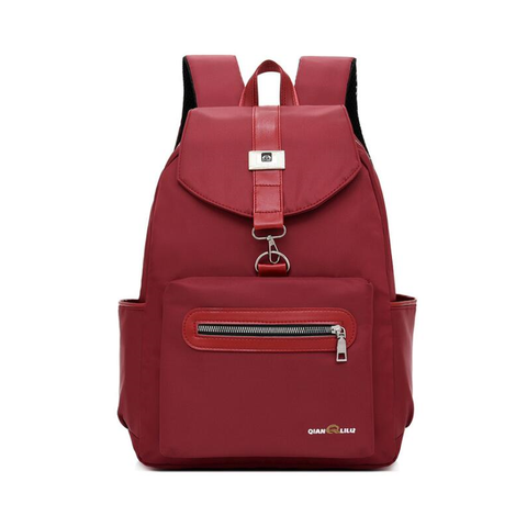 Women Anti Theft Large Capacity Bag Light Weight Backpack Red Women's Bags & Handbags