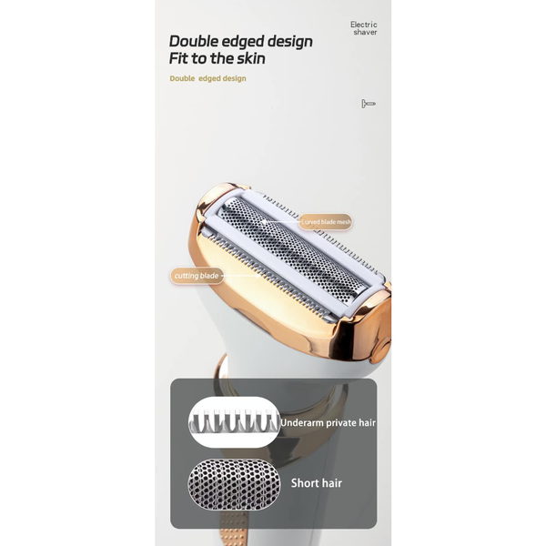 Elosung Women's 4 In 1 Electric Hair Removal Razor For Sensitive Areas Underarm Bikini Line & Body Grooming (3021 White) Women's Razors