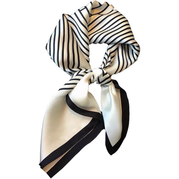 Women's Satin Silk Polyester Square Scarf Black White Fashion Stole 70X70cm Scarves & Wraps