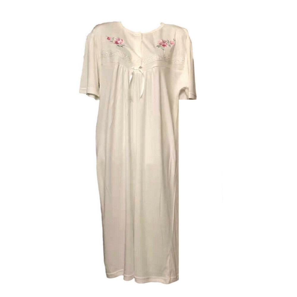 Br Apparel Women's Cotton Blend Nightie Gown Pajamas Pj White Size 14 Sleepwear