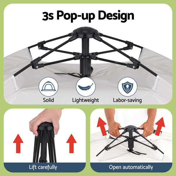 Weisshorn Camping Tent Instant Tent Pop Up 2 Person Outdoor Hiking Hiking Beige Tents