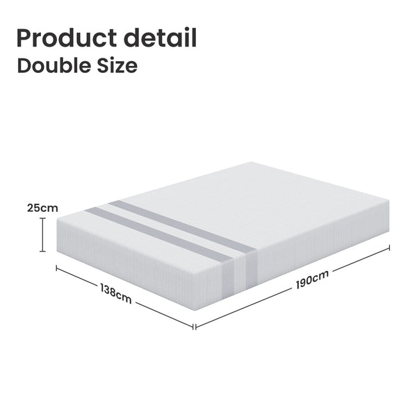 Bedstory Double Memory Foam Mattress 25Cm Cooling Gel In A Box Medium Feel Mattresses