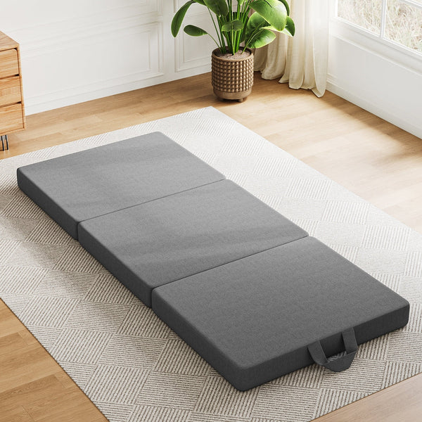 Bedstory Folding Mattress Small Single Trifold Firm Support Foam Washable Cover 15Cm Mattresses