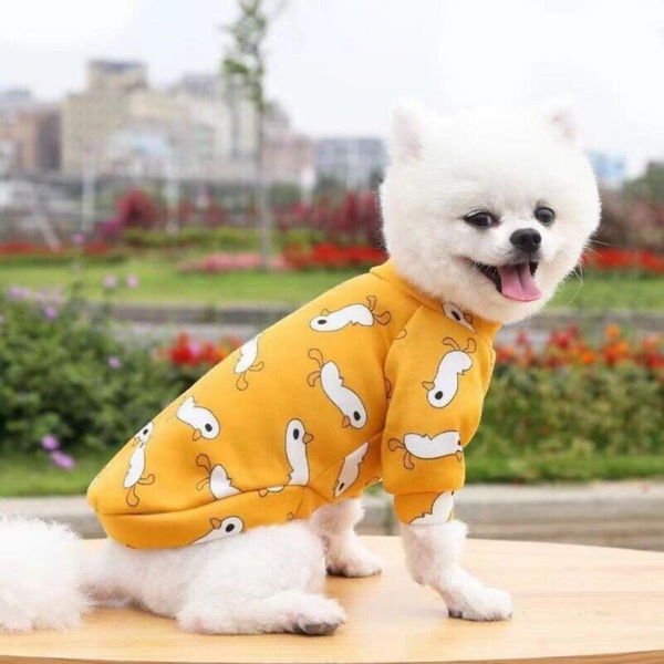 Xl Size Cute Pet Dog Warm Jumper Sweater Clothes Cat Knitwear Knitted Coats Winter Yellow Duck Dog Clothing & Shoes