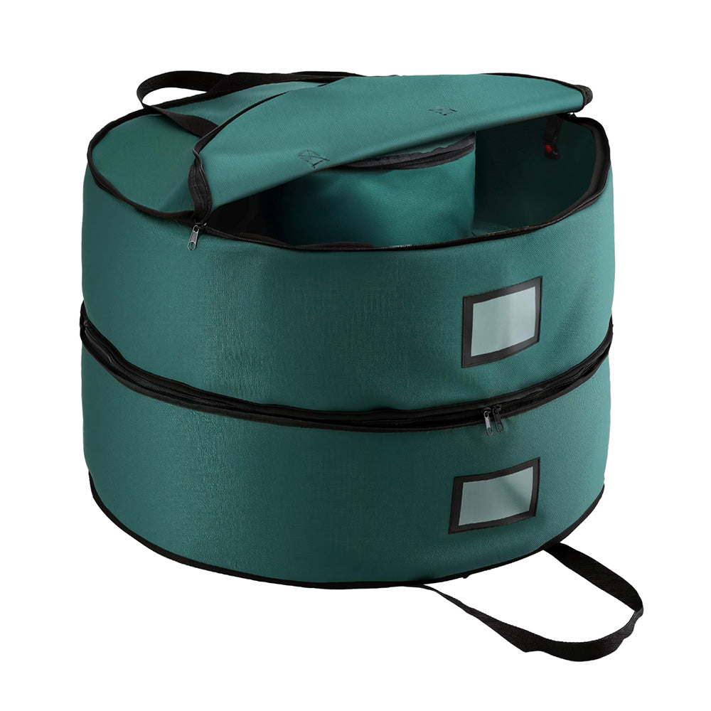 Jingle Jollys Christmas Garland Wreath Storage Bag 2 Tier Ornaments Holder 60Cm Storage Bags