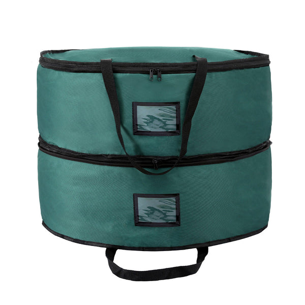 Jingle Jollys Christmas Garland Wreath Storage Bag 2 Tier Ornaments Holder 60Cm Storage Bags