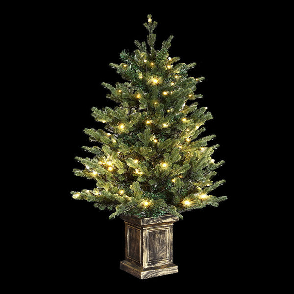 Jingle Jollys Christmas Tree 1.2M Led Potted Xmas Party Decor 8 Light Modes Seasonal Decorations