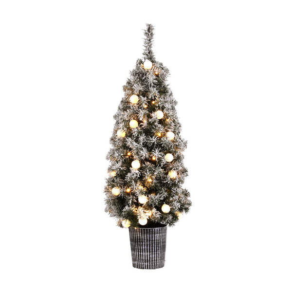 Jingle Jollys Christmas Tree 1.2M Potted Snowy Xmas Seasonal Decorations