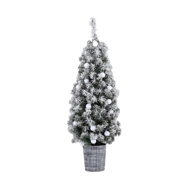 Jingle Jollys Christmas Tree 1.2M Potted Snowy Xmas Seasonal Decorations