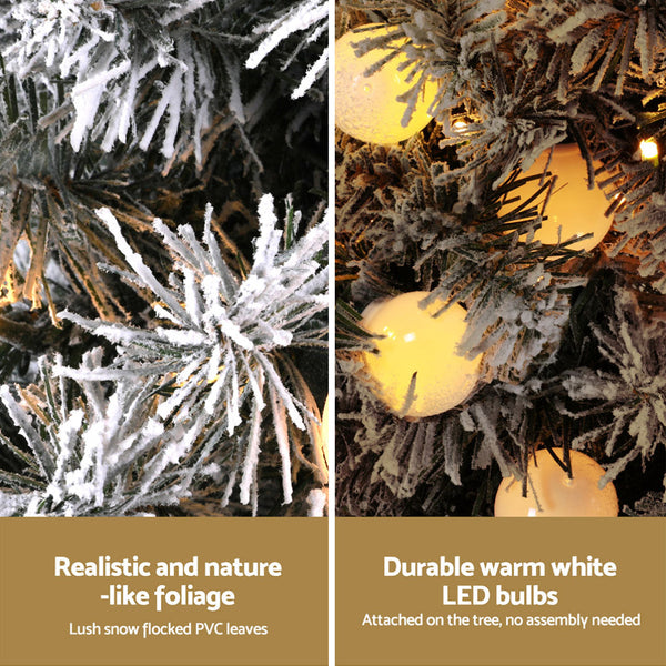 Jingle Jollys Christmas Tree 1.2M Potted Snowy Xmas Seasonal Decorations