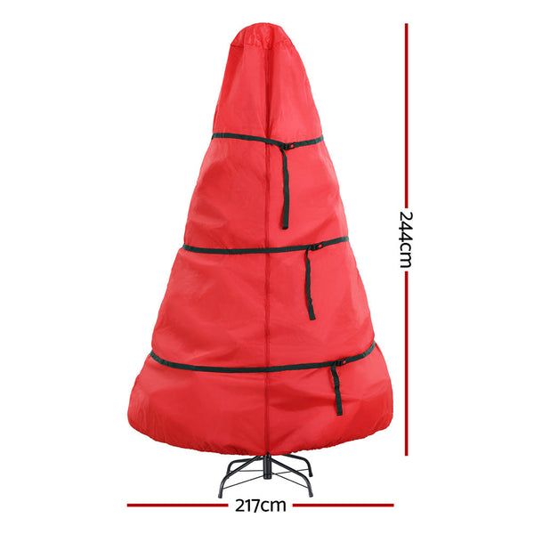 Jingle Jollys Christmas Tree Storage Bag Fits Up To 8Ft Xmas Zipper Red Storage Bags