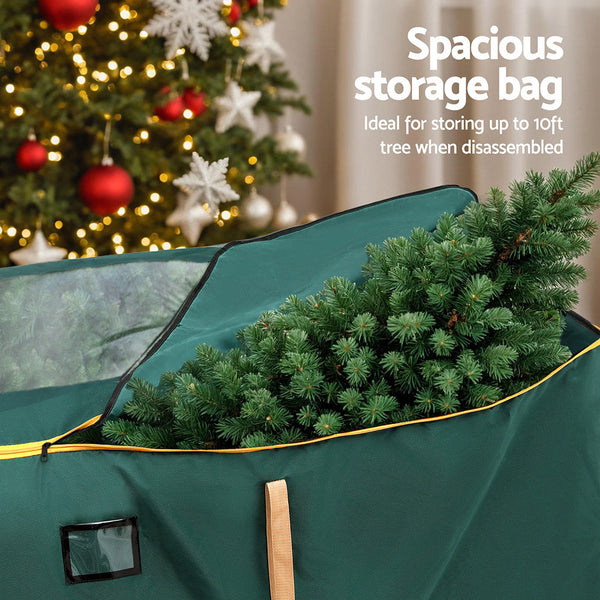 Jingle Jollys Christmas Tree Storage Bag Up To 10Ft Visible Handle Wheels Green Storage Bags