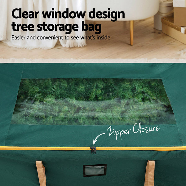 Jingle Jollys Christmas Tree Storage Bag Up To 10Ft Visible Handle Wheels Green Storage Bags