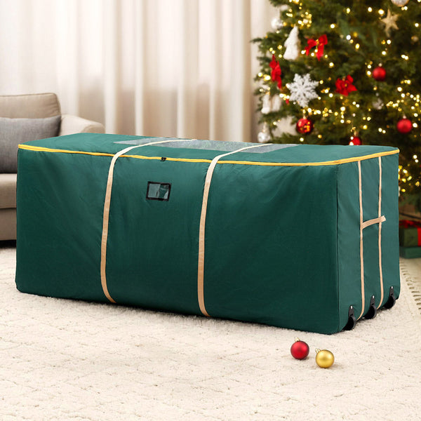 Jingle Jollys Christmas Tree Storage Bag Up To 10Ft Visible Handle Wheels Green Storage Bags