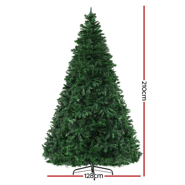 Jingle Jollys Christmas Tree 2.1M Xmas Decoration 8 Light Mode Multi Colour Seasonal Decorations