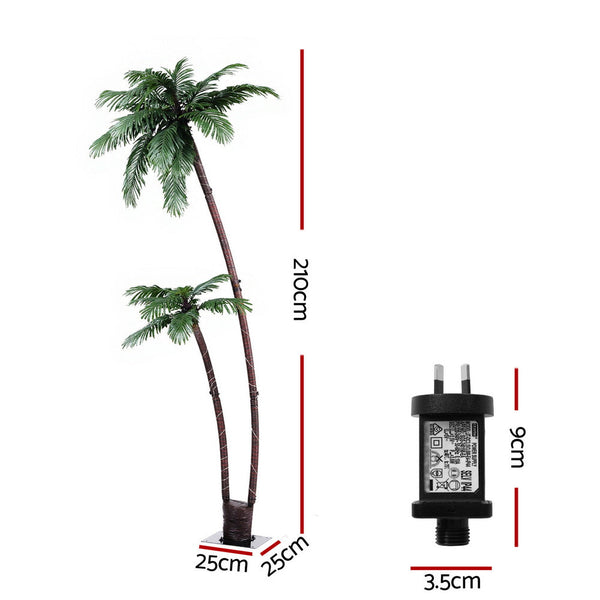Jingle Jollys Christmas Tree 2.1M Led Lighted Xmas Palm Trees Party Decorations Seasonal Decorations