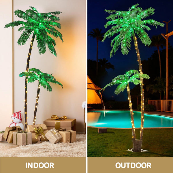 Jingle Jollys Christmas Tree 2.1M Led Lighted Xmas Palm Trees Party Decorations Seasonal Decorations