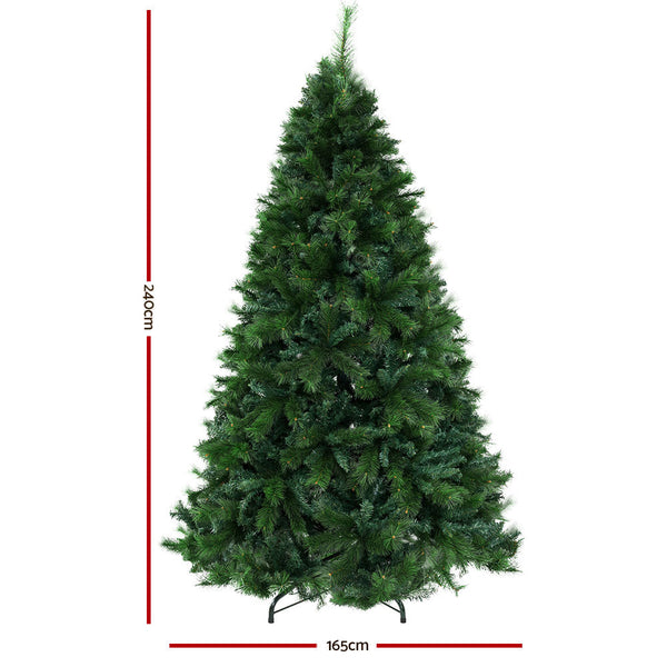 Jingle Jollys Christmas Tree 2.4M Xmas Decorations Pine Needles 2100 Tips Seasonal Decorations