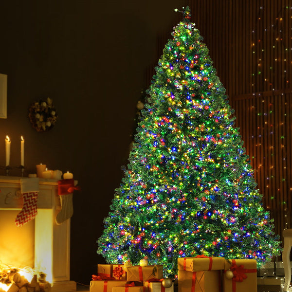 Jingle Jollys Christmas Tree 2.4M Xmas Decoration 8 Light Mode Multi Colour Seasonal Decorations