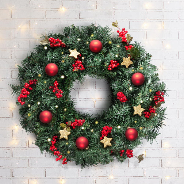 Jingle Jollys 60Cm Christmas Wreath Garland Xmas Decorations Wedding Party Seasonal Decorations
