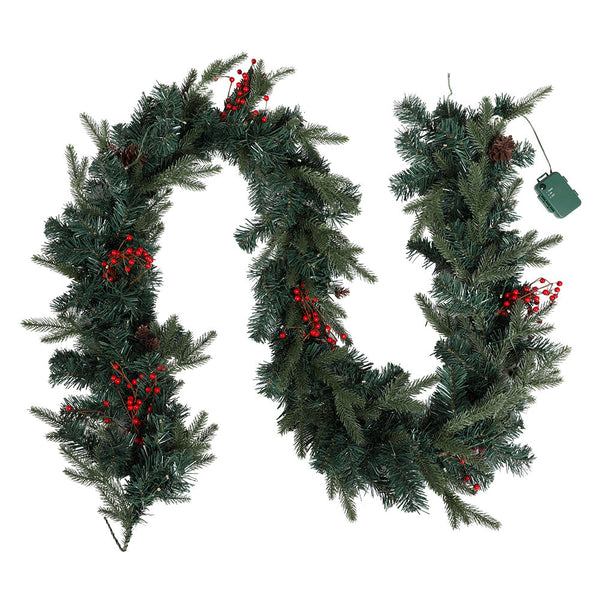 Jingle Jollys 2.4M Christmas Garland With Led Lights Decorations Xmas Party Seasonal Decorations
