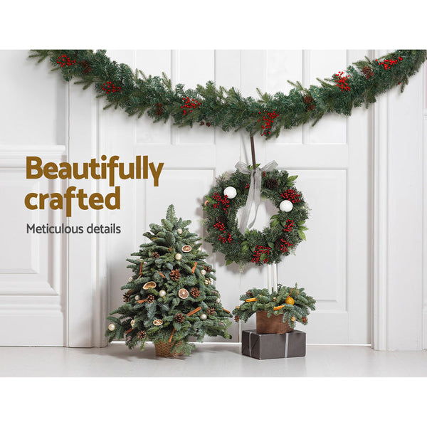 Jingle Jollys 2.4M Christmas Garland With Led Lights Decorations Xmas Party Seasonal Decorations