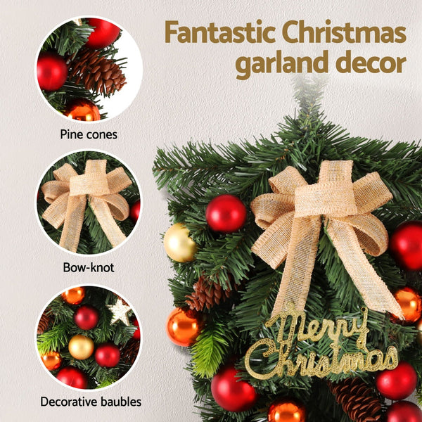 Jingle Jollys Hanging Christmas Garland 50Cm Ornaments Party Decorations Seasonal Decorations