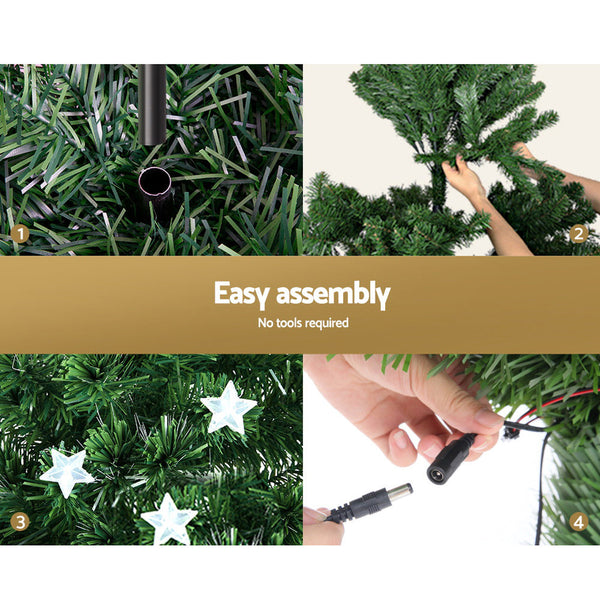 Jingle Jollys 1.8M Christmas Tree Optic Fibre Led Xmas Multi Colour Seasonal Decorations