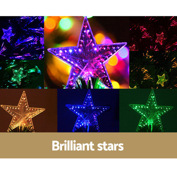 Jingle Jollys 1.8M Christmas Tree Optic Fibre Led Xmas Multi Colour Seasonal Decorations