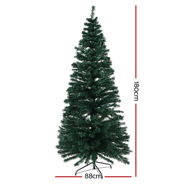 Jingle Jollys 1.8M Christmas Tree Optic Fibre Led Xmas 300 Tips Seasonal Decorations