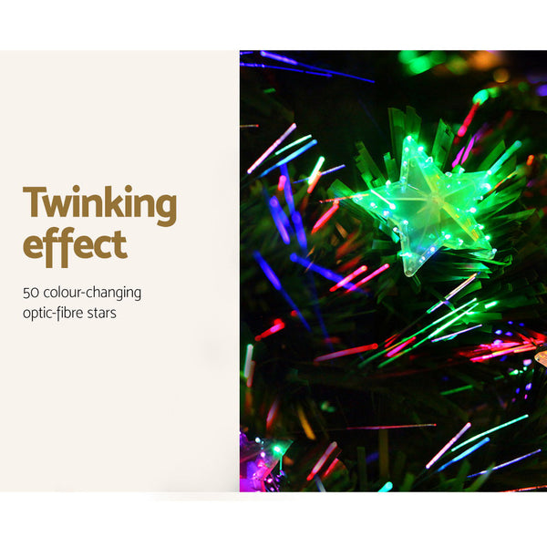 Jingle Jollys 2.1M Christmas Tree Optic Fibre Led Xmas Multi Colour Seasonal Decorations