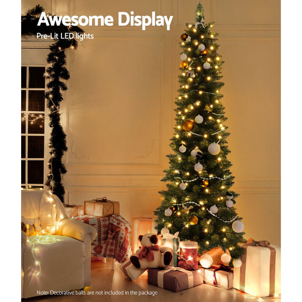 Jingle Jollys Christmas Tree 1.8M Pre Lit 200 Led Lights Xmas Decorations Seasonal Decorations