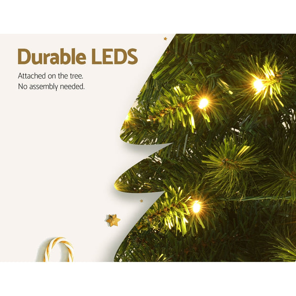 Jingle Jollys Christmas Tree 1.8M Pre Lit 200 Led Lights Xmas Decorations Seasonal Decorations