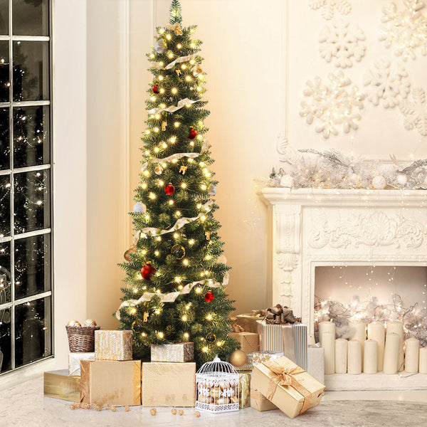 Jingle Jollys Christmas Tree 1.8M Pre Lit 200 Led Lights Xmas Decorations Seasonal Decorations