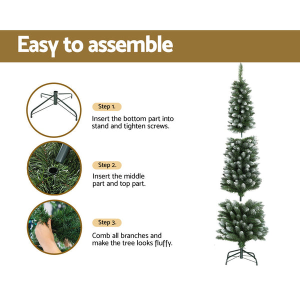 Jingle Jollys Christmas Tree 1.8M Xmas Decorations Snowy 300 Tips Seasonal Decorations