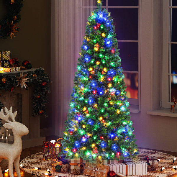 Jingle Jollys 1.8M Pre Lit Christmas Tree Mode Multi Colour 200 Led Light Xmas Seasonal Decorations