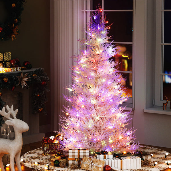 Jingle Jollys 1.8M Led Christmas Tree Modes Adjustable Multi Color Light Snowy Seasonal Decorations