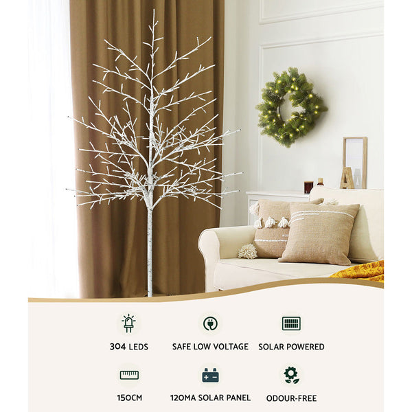 1.5M Christmas Tree 304 Led Solar Jingle Jollys Seasonal Decorations