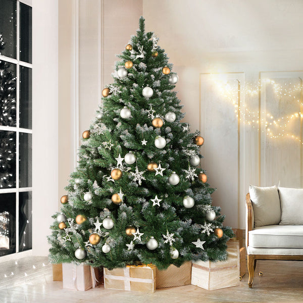 Jingle Jollys Christmas Tree 1.8M Snowy Xmas Decoration 650 Tips Seasonal Decorations