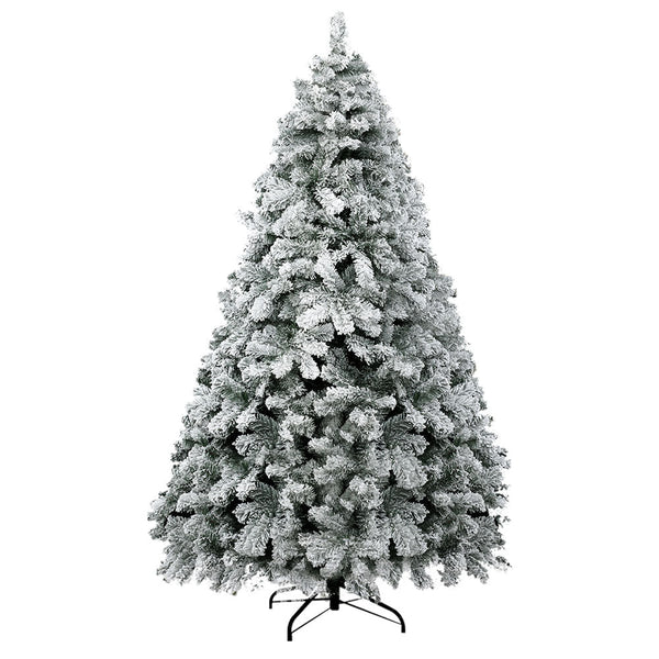Jingle Jollys Christmas Tree 2.1M Snow Flocked Xmas Decorations 780 Tips Seasonal Decorations