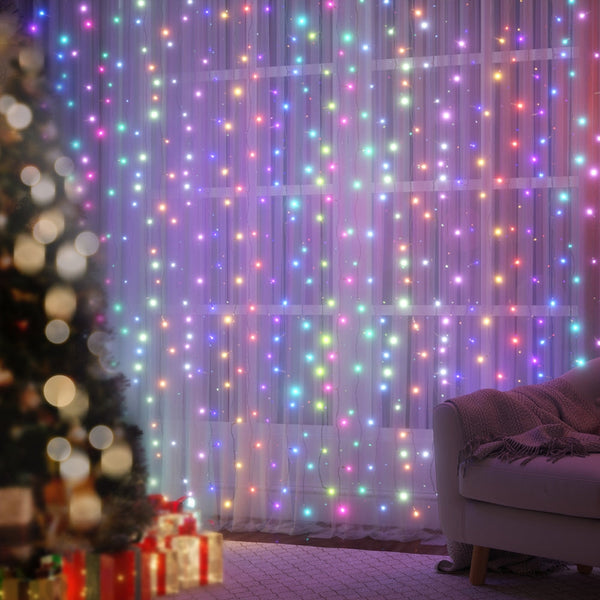 3X6m Christmas Lights Curtain 960 Led Rgb Remote Jingle Jollys Seasonal Decorations